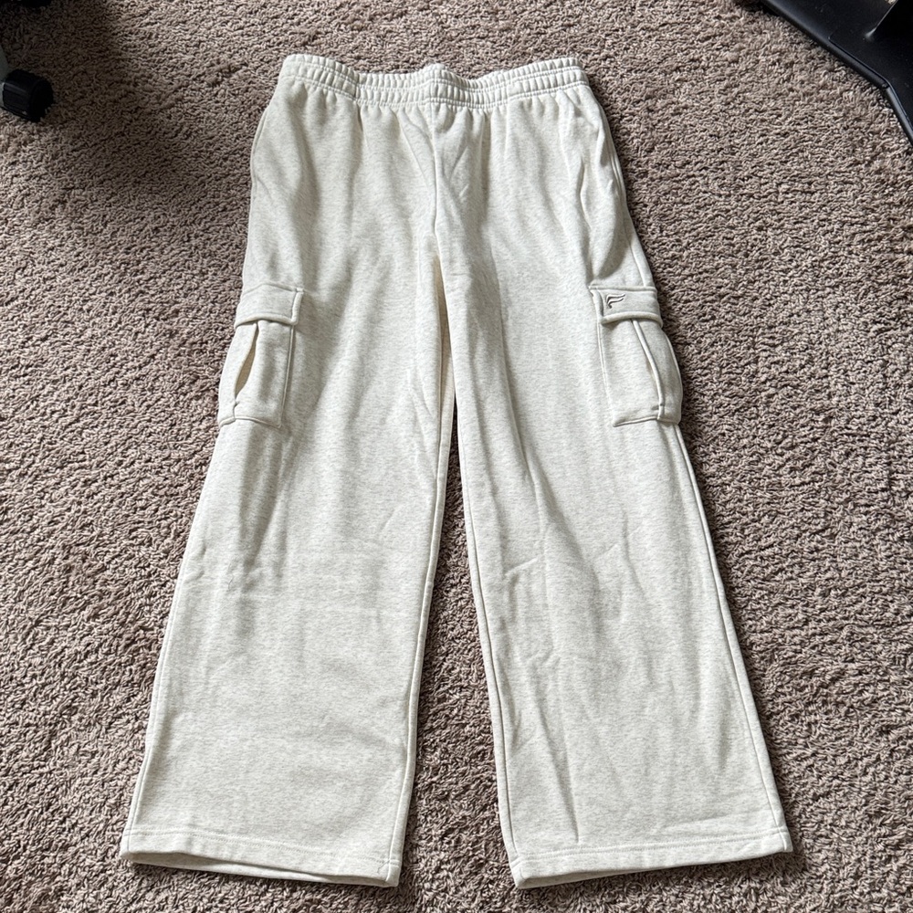Brand New Fabletics Cream Wide Leg Cargo Pants
